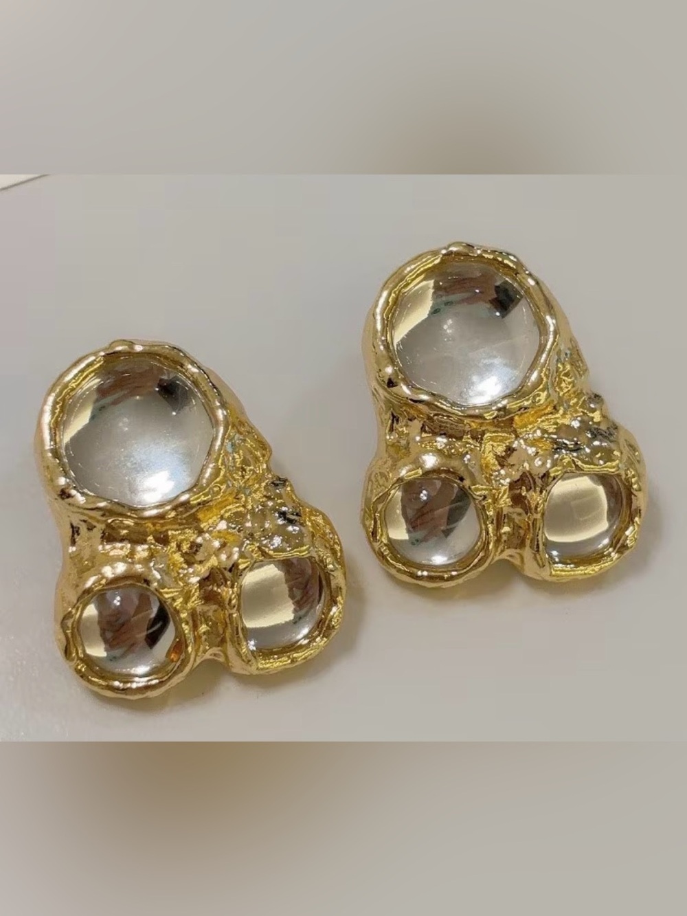 Gold & crystal earrings